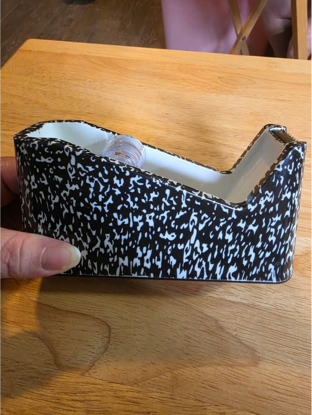 Black and White Composition Book Print Tape Dispenser